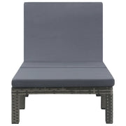 Lettino Prendisole | Sdraio da giardino | Lettino da sole con Cuscino in Polyrattan Antracite