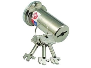CILINDRO A POMPA CROMATO CON TRE CHIAVI 20CR  ø mm.27X60 (20CR60/3)    CR