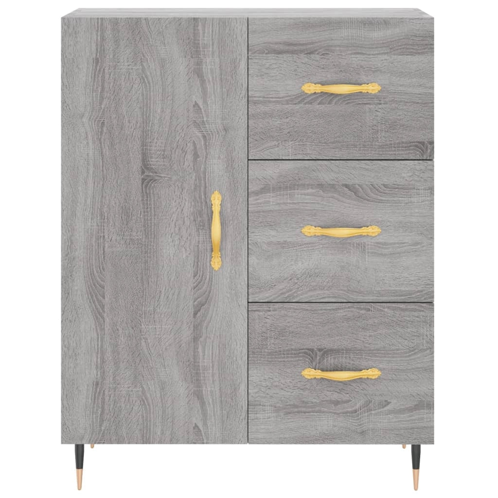 Buffet credenza cassettiera armadio mobile contenitore organizer cucina soggiorno salotto rovere Sonoma alto 69,5 x 34 x 180 cm legno ingegnerizzato grigio 02_0035450