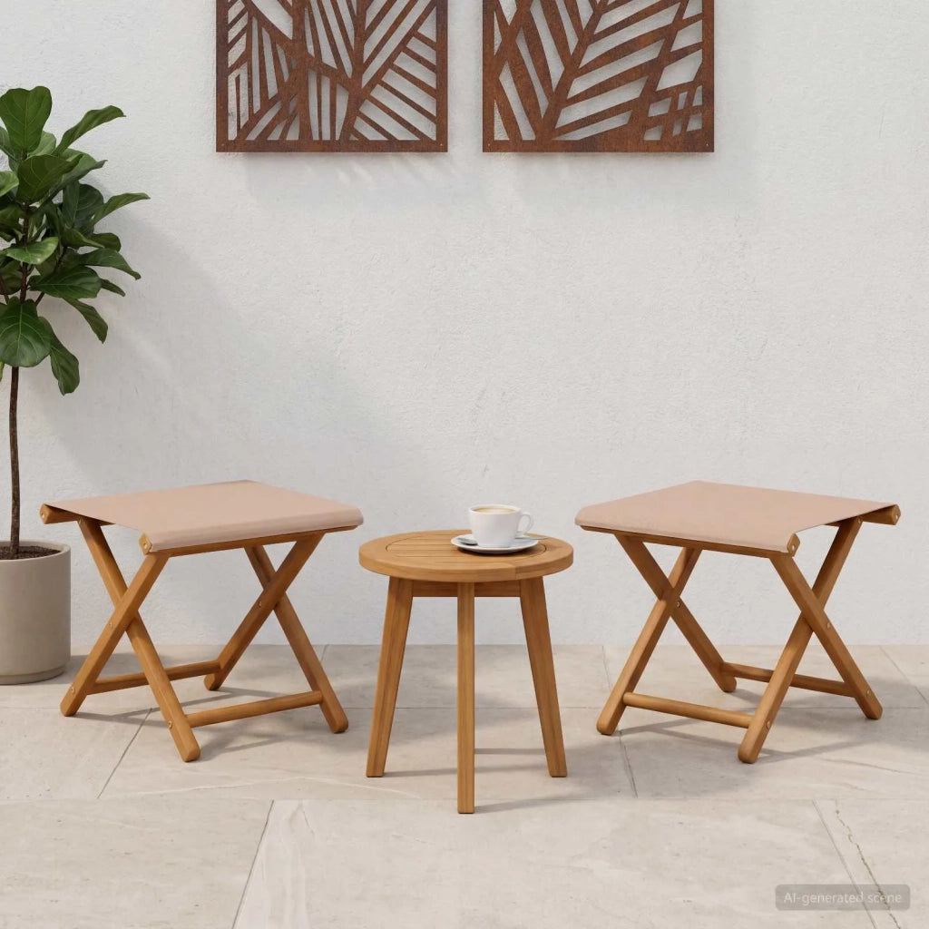 Lettino 2 pcs Legno di Eucalipto Massello Tortora 42024900