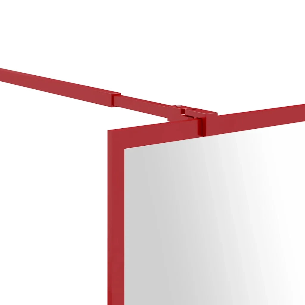 Parete per Doccia Walk-in Vetro Trasparente ESG 100x195cm Rossa 154946