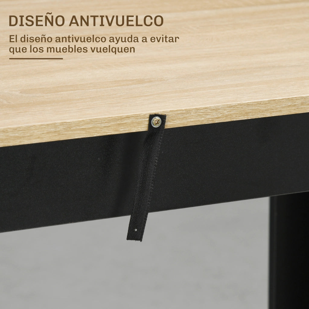 Tavolo da bar ¨C zephmum ¨C nero e naturale 112x57x106 cm