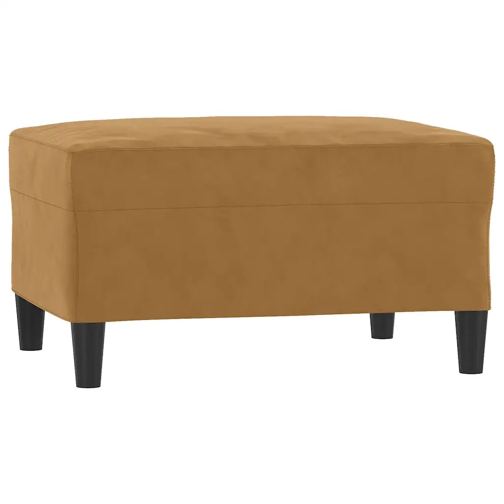 Set di Divani 3 pz con Cuscini Marrone in Velluto