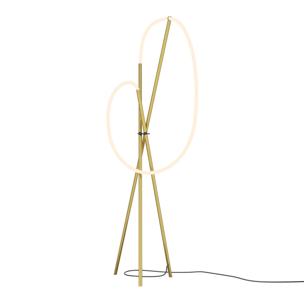 Maytoni lampada da terra moderna Crochet 1 luce LED integrato ottone alluminio