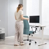 Sedia Ergonomica da Ufficio Girevole, Altezza Regolabile e Schienale a Rete, 63x65x109-119 cm, Verde Chiaro