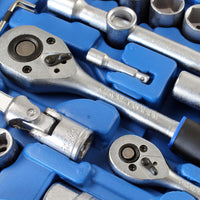 Set di chiavi a bussola 108 pz. Chiavi a cricchetto con attacco 1/2" (12,5mm) e 1/4" (6,3 mm)