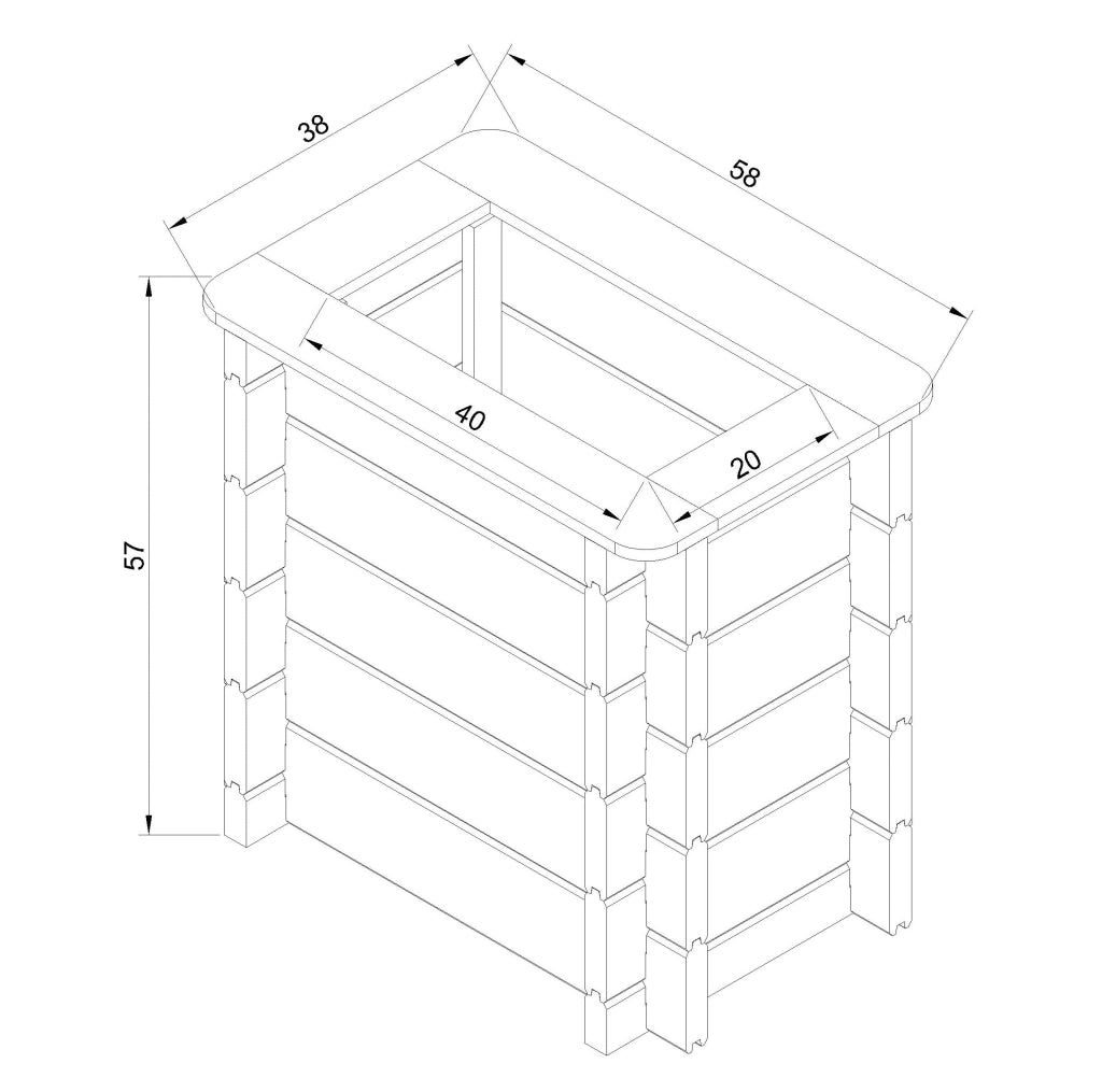 L?aiuola di giardino sopraelevata in legno - 58x38x57 cm - Timbela M611