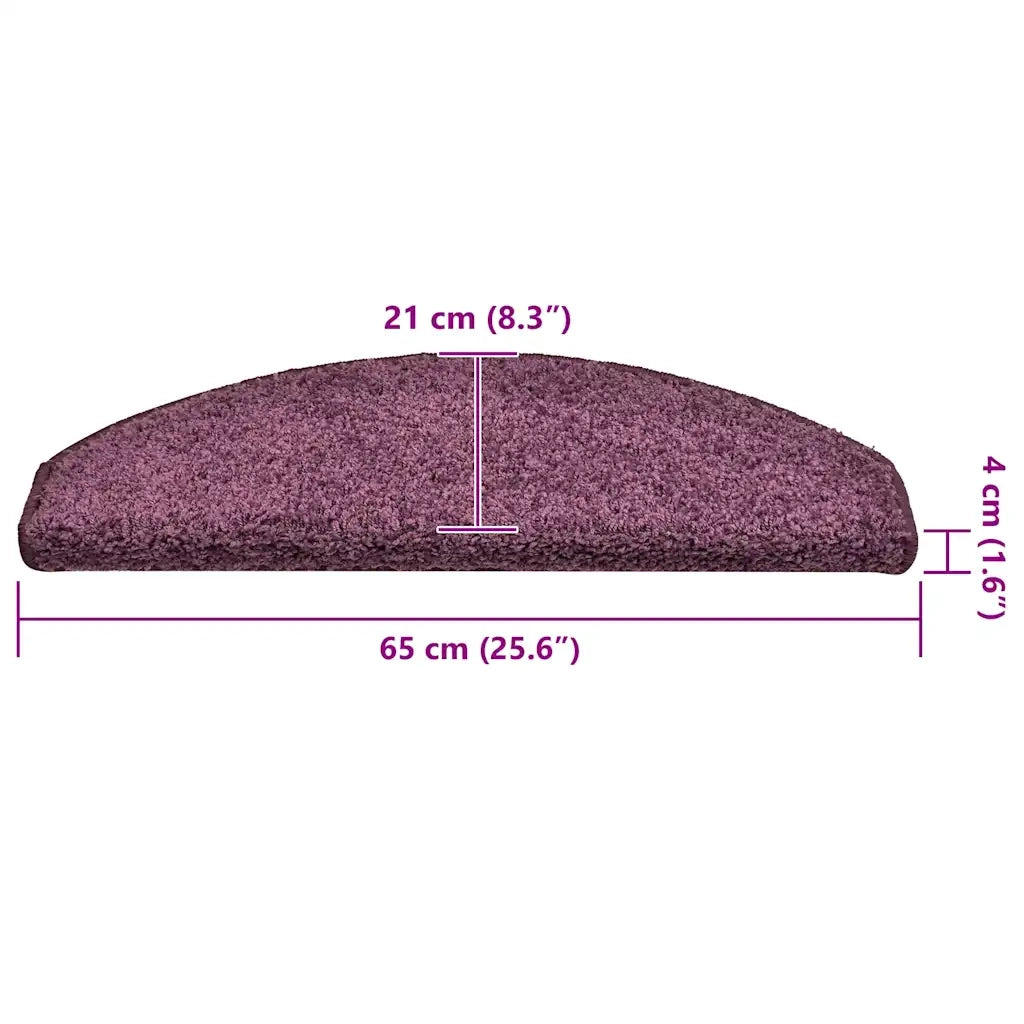 Tappetini per scale 30 pz 65x21x4 cm Viola scuro Semicircolari Grandi 3365824