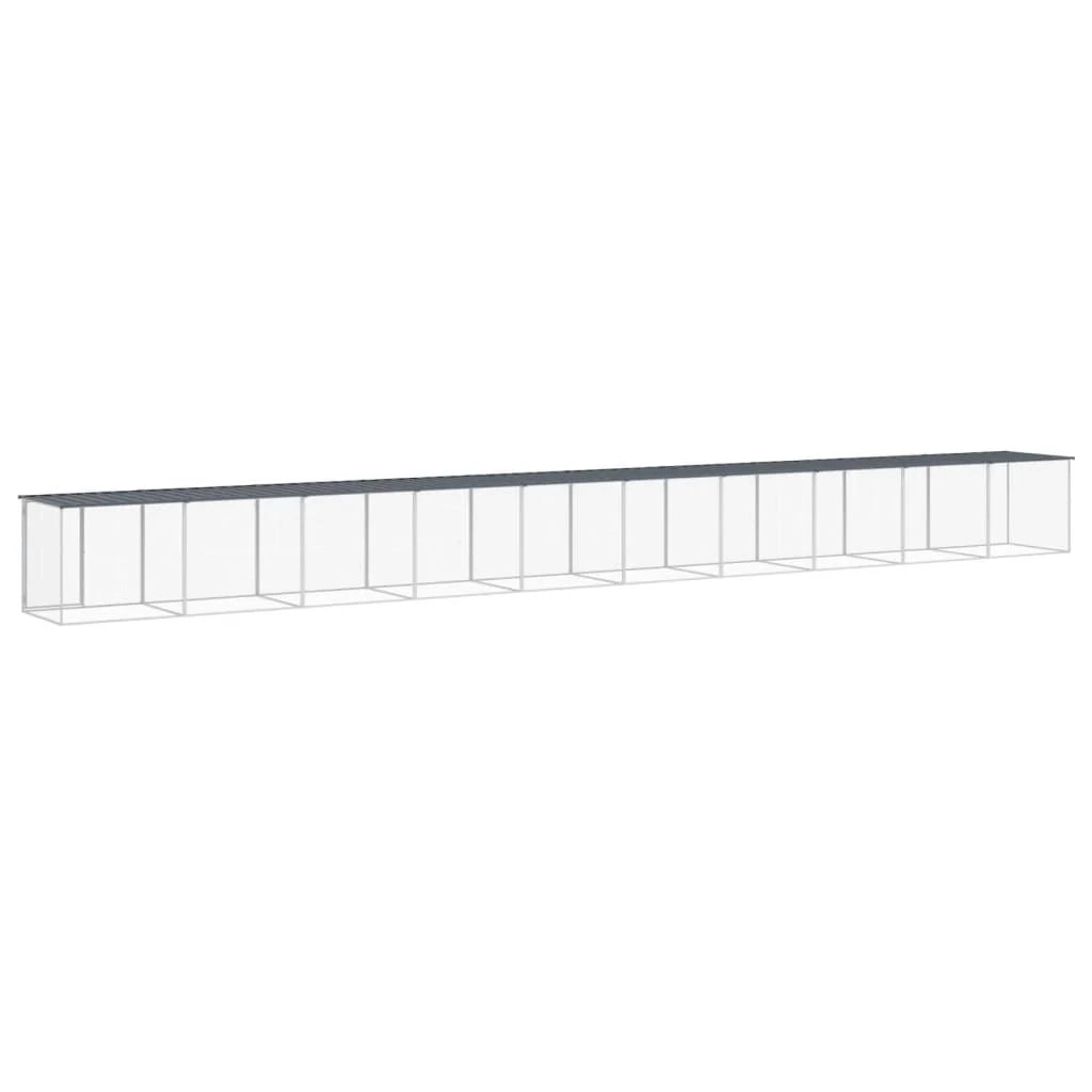 Recinto per pollaio con tetto 1003 x 98 x 90 cm in acciaio zincato antracite 02_0043968
