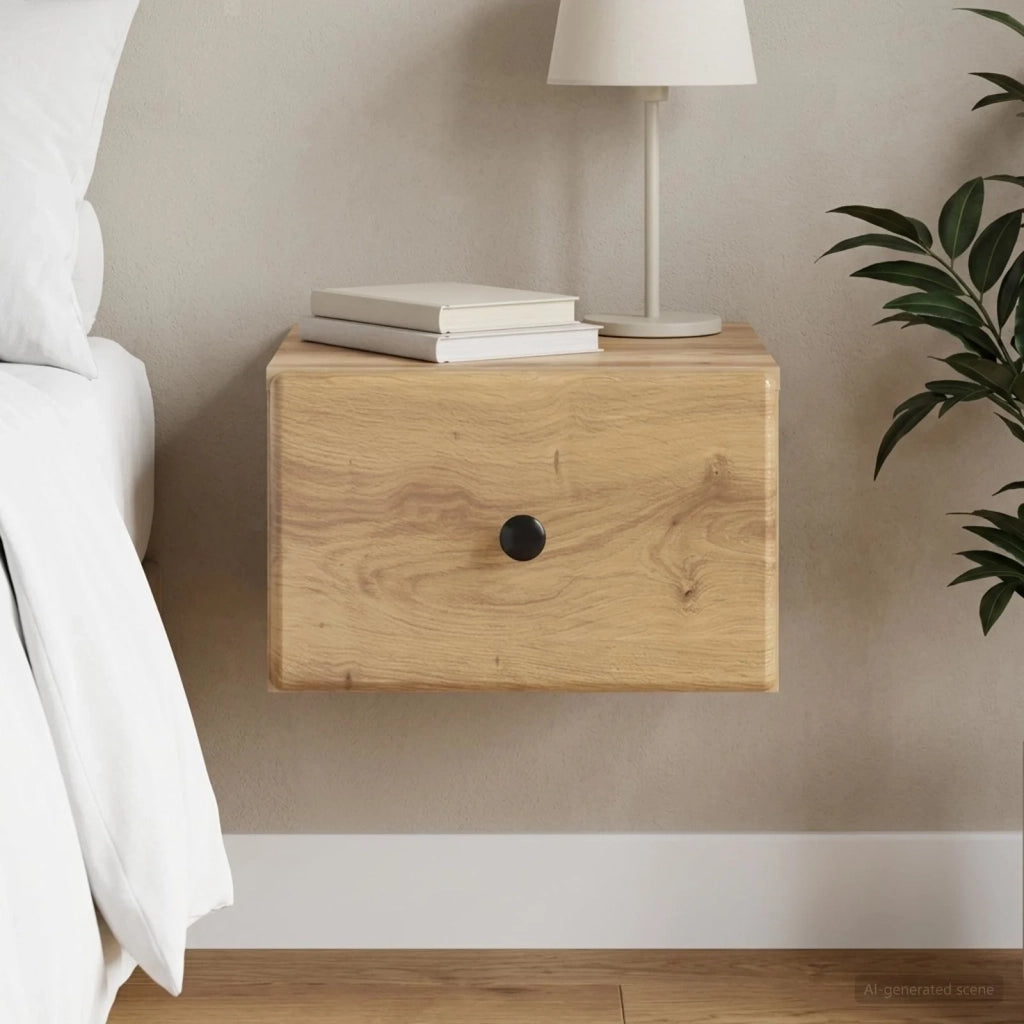 Mobiletto da notte a muro Rovere Artigianale 34,5 x 33 x 20 cm 899123
