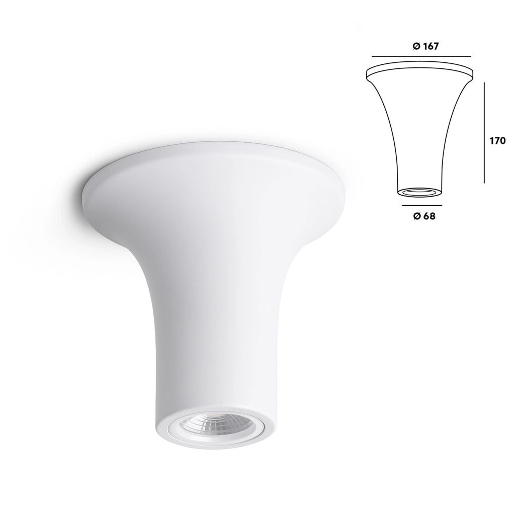 *STOCK* Portafaretto In Gesso Ceramico Cono 167x170x68mm 40W GU10 IP20