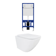 Kit WC sospeso e sistema di scarico da incasso mod. Venezia bianco lucido