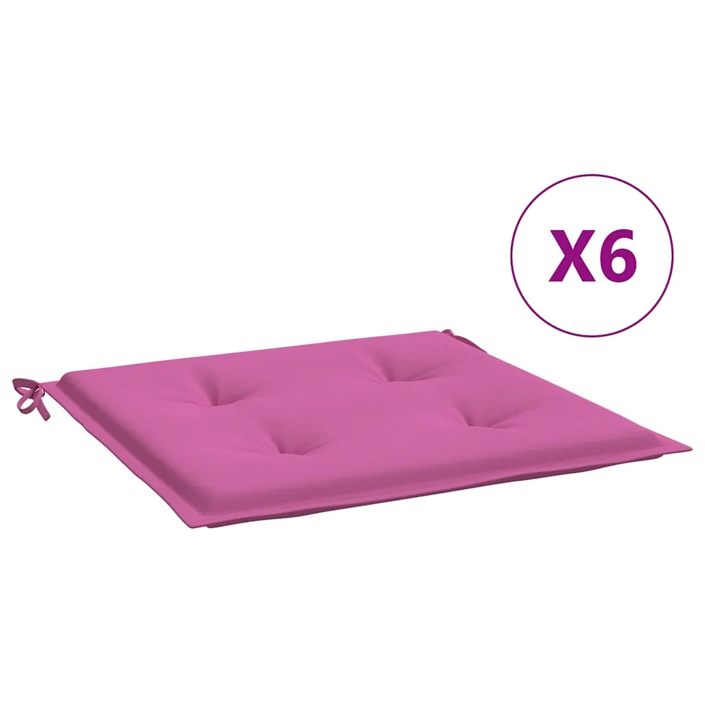 Cuscini per Sedia 6 pz Rosa 50x50x3 cm in Tessuto 361094