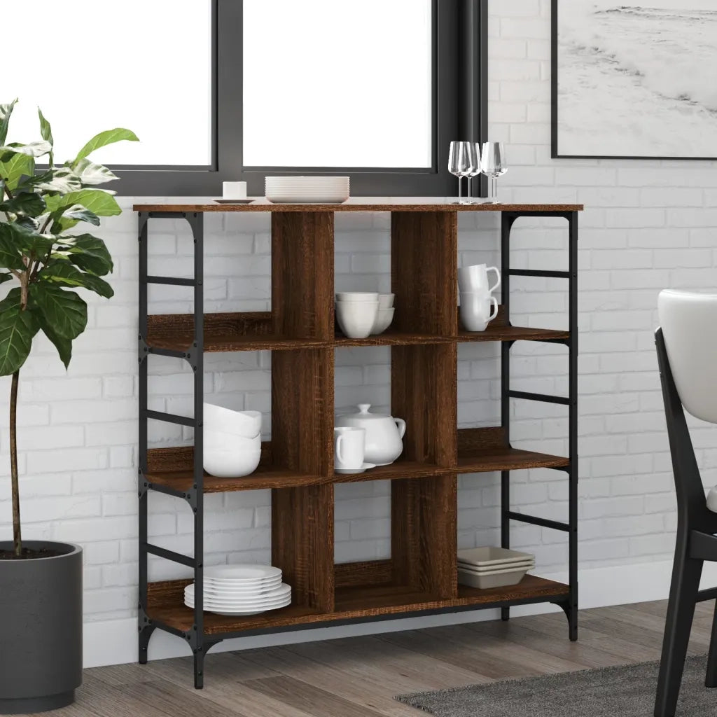 Credenza Rovere Marrone 102x32x103,5 cm in Legno Multistrato 837731