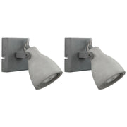 Set di 2 Lampade da Parete applique grigio chiaro cemento naturale paralume regolabile industriale