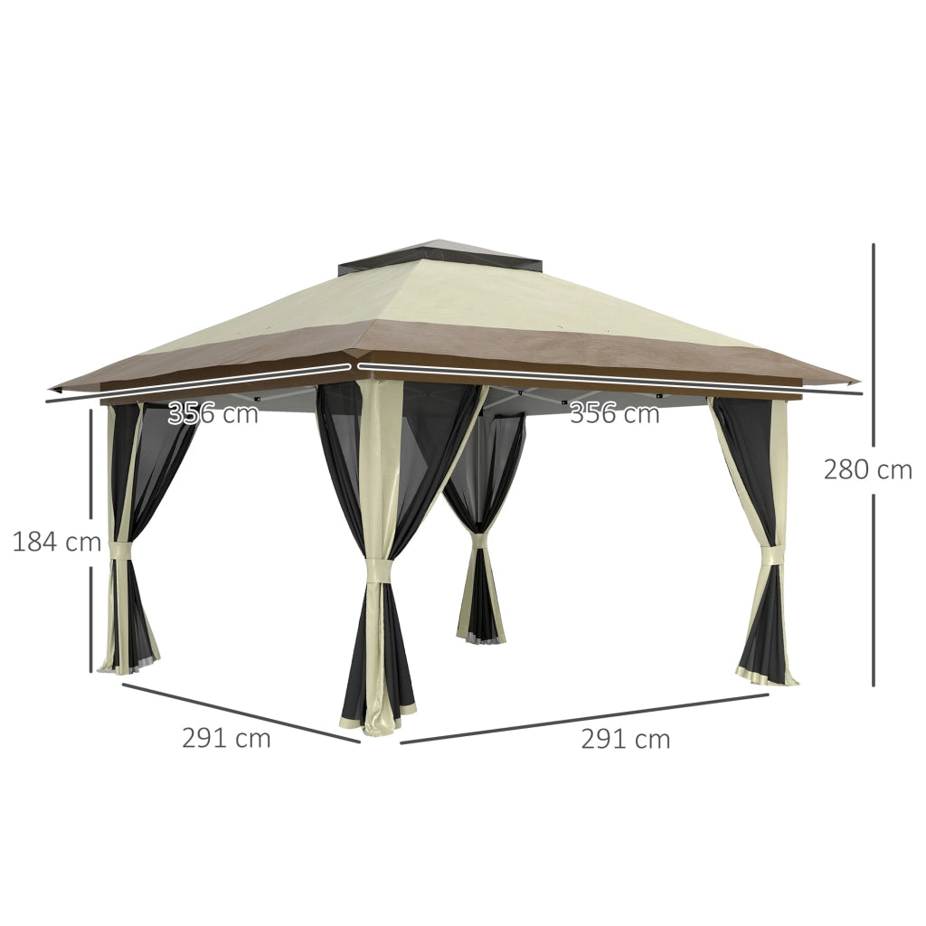 Tenda da Giardino Pieghevole con Pareti ¨C Minimal ¨C Grigio 3.6x3.6 m