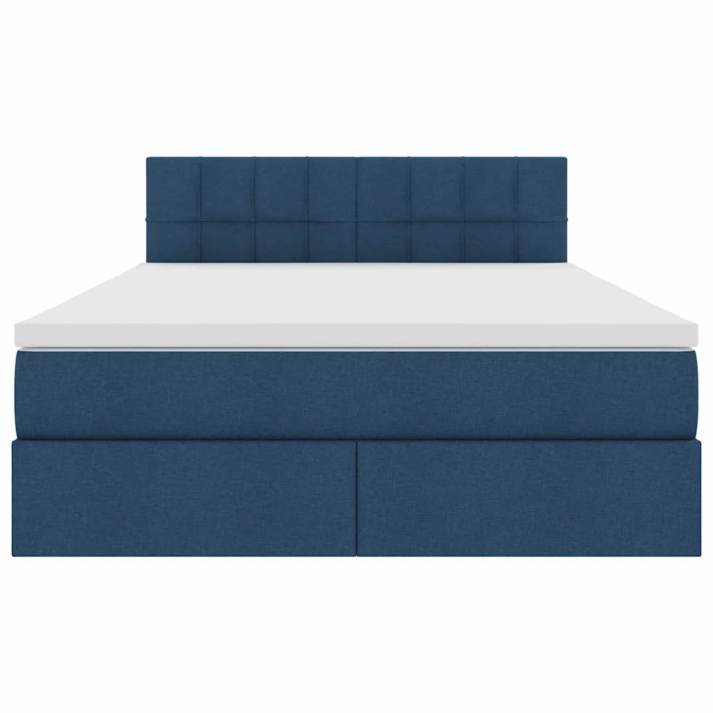 Letto con contenitore e materasso con testiera Blu 120 x 200 cm 3370517