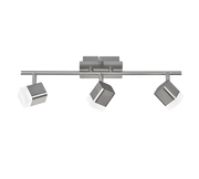 Faretti a Soffitto 3 Spots Led Quadrati Acciaio Satinato Roubaiper GD Trio