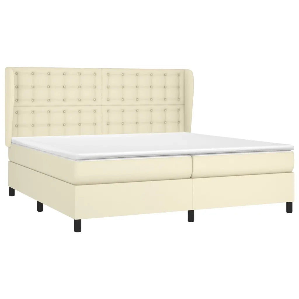 Giroletto a Molle con Materasso Crema 200x200 cm in Similpelle cod mxl 62188