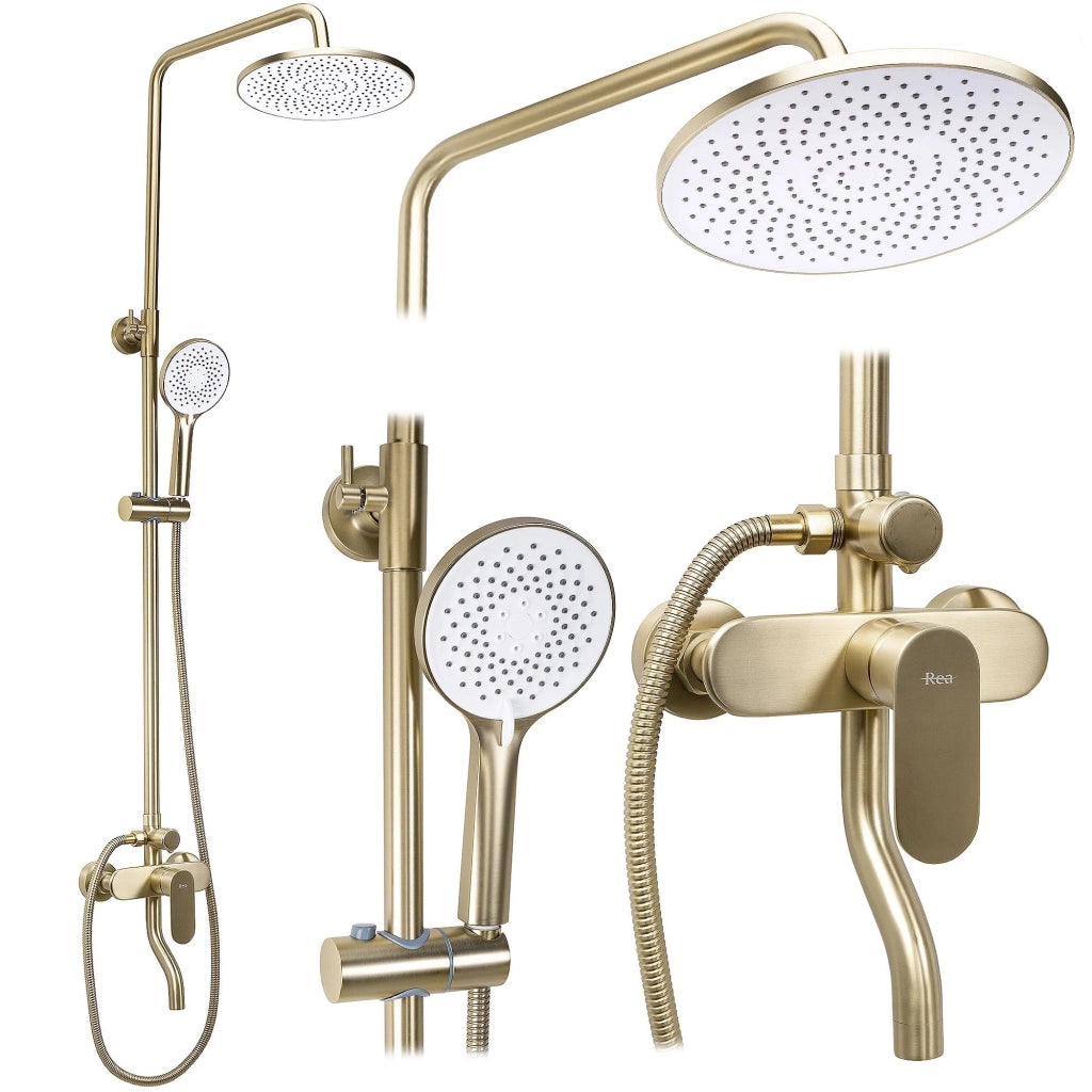 Set Doccia Rea Drop Brush Gold