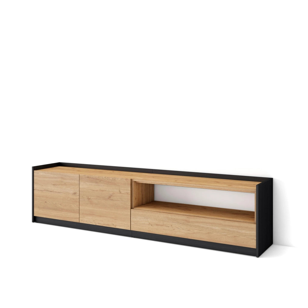 Mobile TV Soggiorno, 207x50x37 cm, Per TV fino a 80", Mobile Soggiorno, Rovere e nero