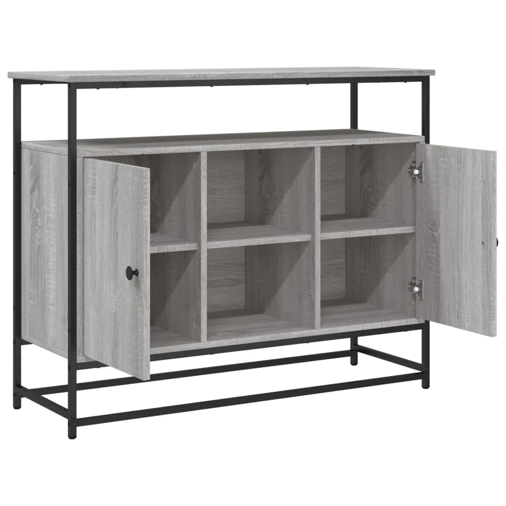 Credenza buffet cassettiera mobile contenitore organizer cucina soggiorno soggiorno Sonoma 100 x 35 x 80 cm derivati ​​del legno grigio 02_0036253