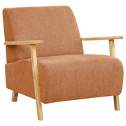 Poltrona Arancione Tessuto Gambe in legno con braccioli Soggiorno moderno minimalista