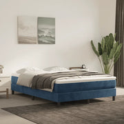 Materasso a Molle Insacchettate Rigidità Media Blu Scuro 140x220x20 cm in Velluto 4016622