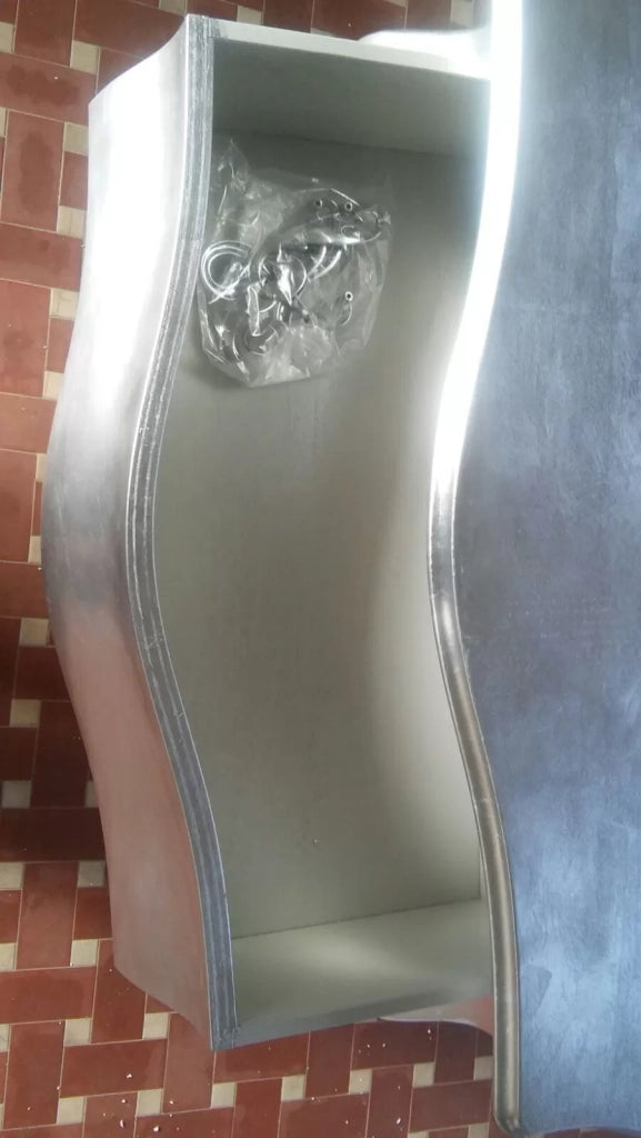 Comò bombato legno foglia argento maniglie swarovski 105x42x85 - Mobili 2G