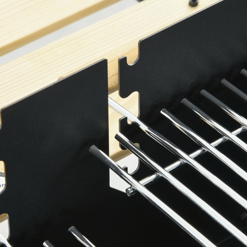 Griglia Barbecue Carbone con Ruote e Ripiani ¨C zephmum ¨C Nero 113x53.5x82.5 cm