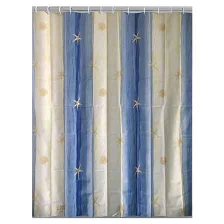 TENDA DOCCIA IN POLIESTERE 'OLTREMARE' 180x200 cm - Beige/Azzurro - GEDY