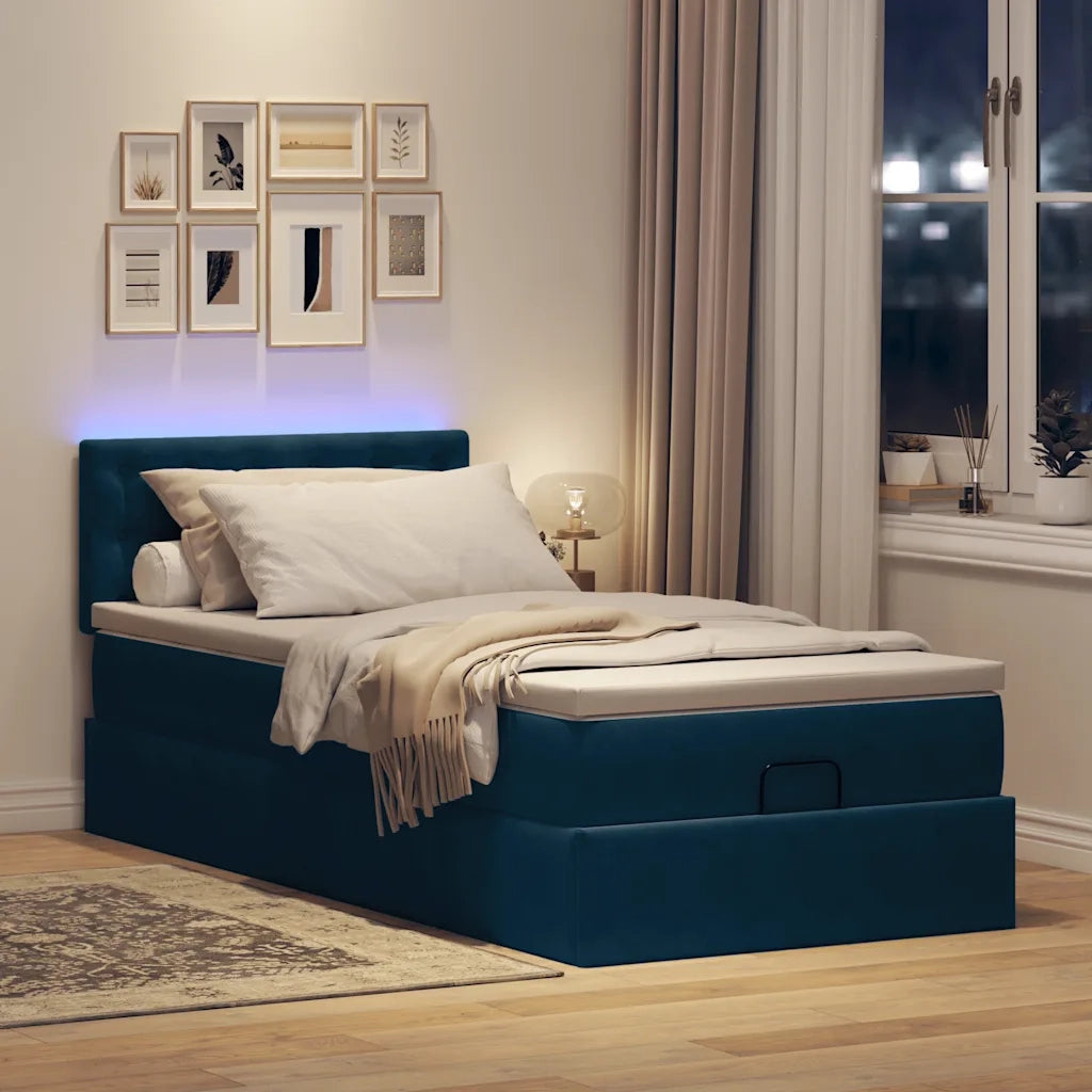 Struttura Letto Pouf con Materasso 100x200 cm Velluto 3312750