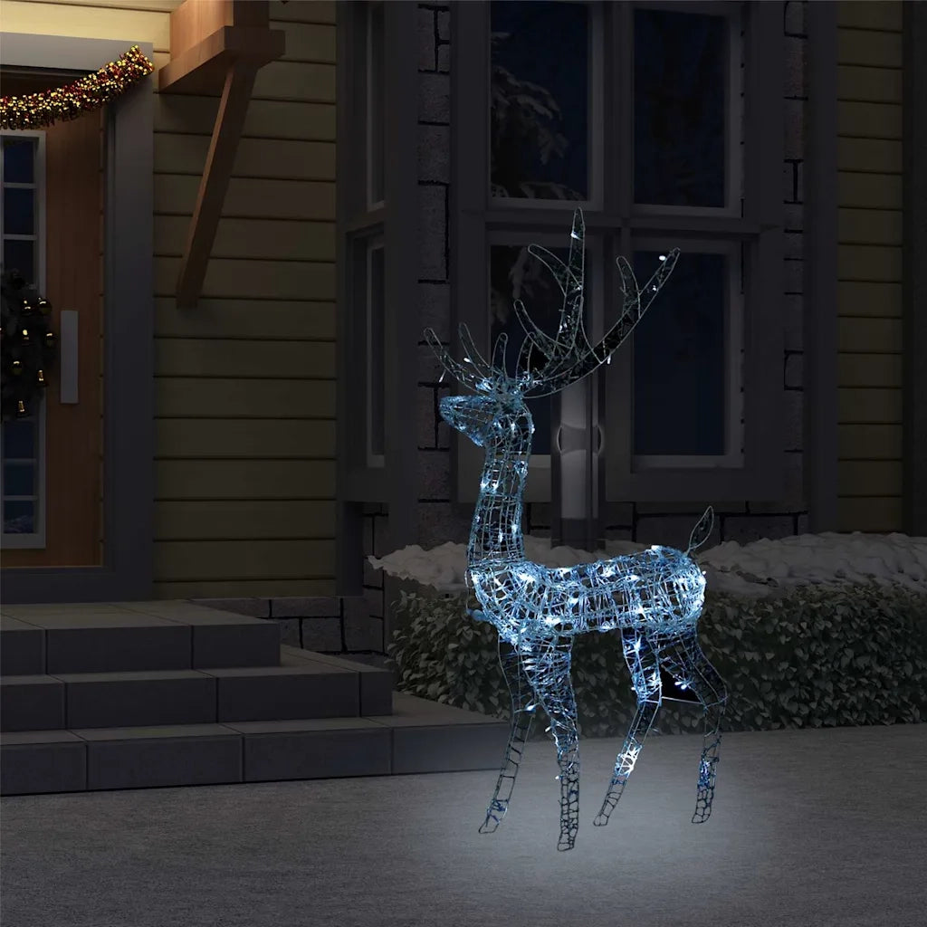 Decorazione Natalizia Acrilico Renna 140LED 120cm Bianco Freddo 329782