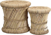 Set a doppio di sostegni per piante in bambù diametro 36 cm e 30 cm | vaso per piante ideale per giardino, terrazza e balcone