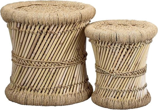 Set a doppio di sostegni per piante in bambù diametro 36 cm e 30 cm | vaso per piante ideale per giardino, terrazza e balcone
