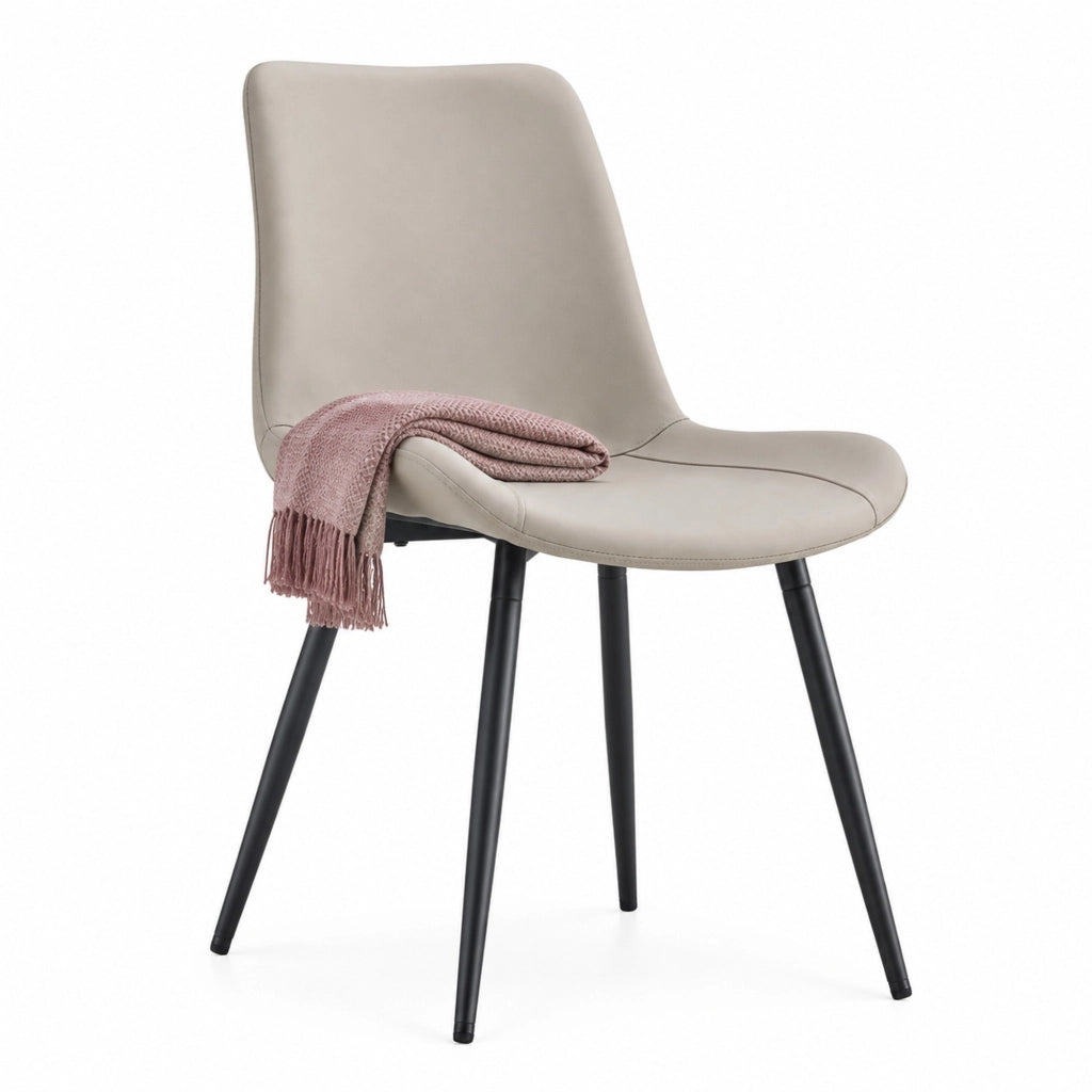 Sedia ergonomica in similpelle grigio caldo con struttura nera