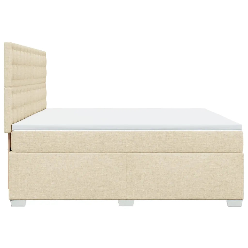 Giroletto a Molle con Materasso Crema 200x200 cm in Tessuto 3290614