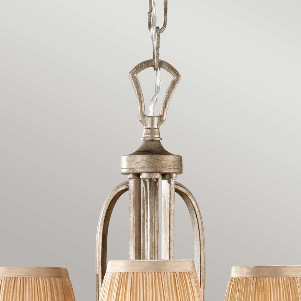 Lampadario Contemporaneo Abbey Acciaio Sabbia Argentata 3 Luci E14