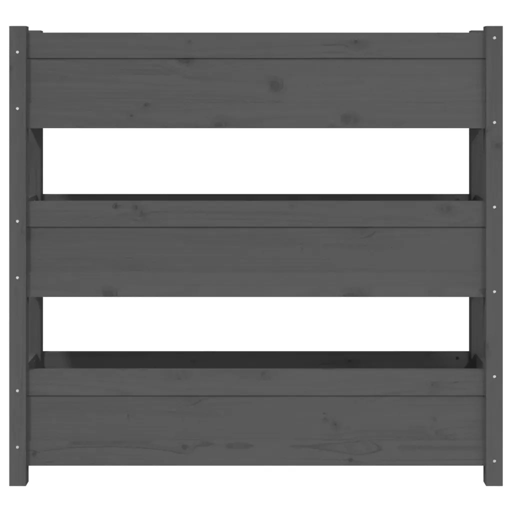 Fioriera Grigia 112x25x104,5 cm in Legno Massello di Pino