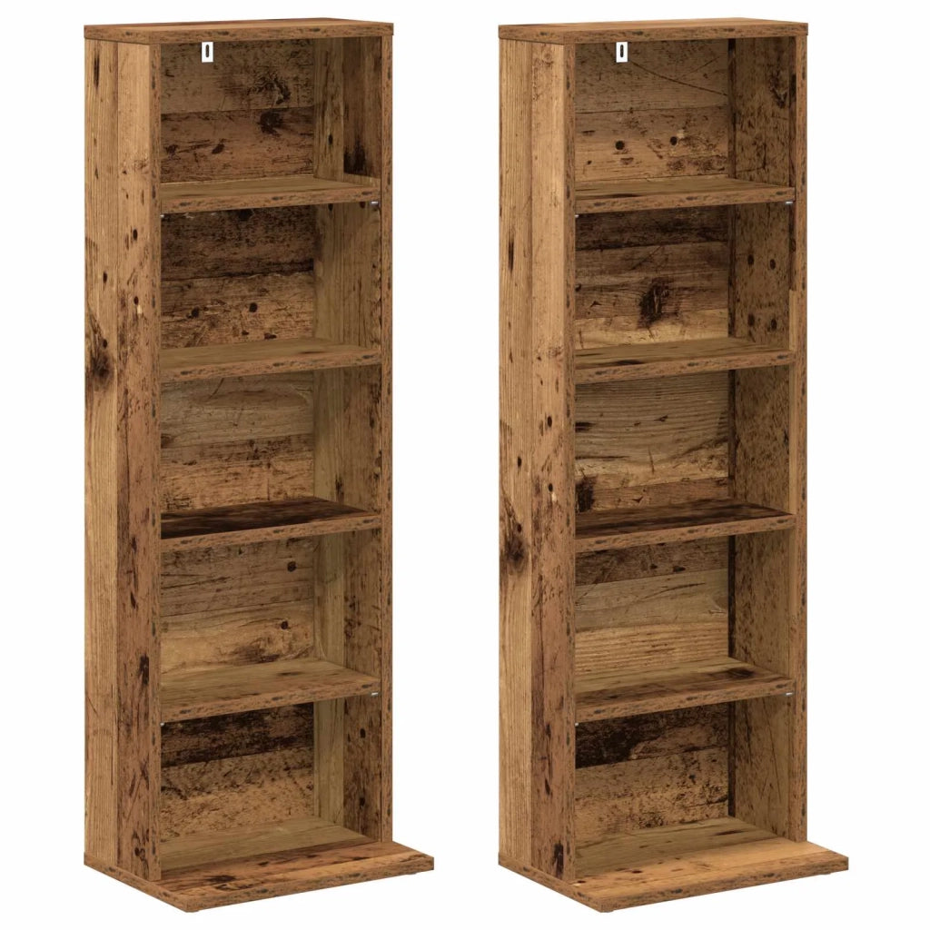 Mobile per CD 2 pz Legno antico 33 x 23,5 x 97,5 cm 8012703
