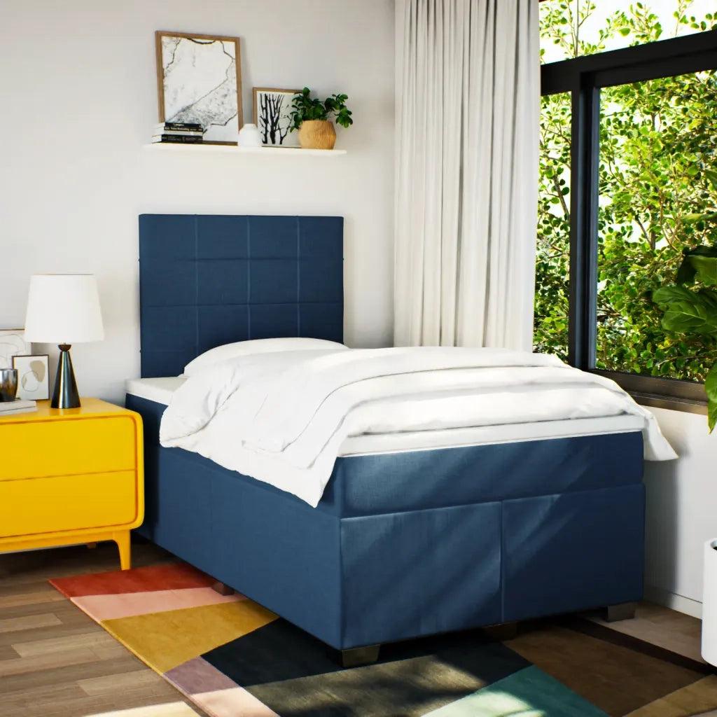 Giroletto a Molle con Materasso Blu 120x200 cm in Tessuto 3290461