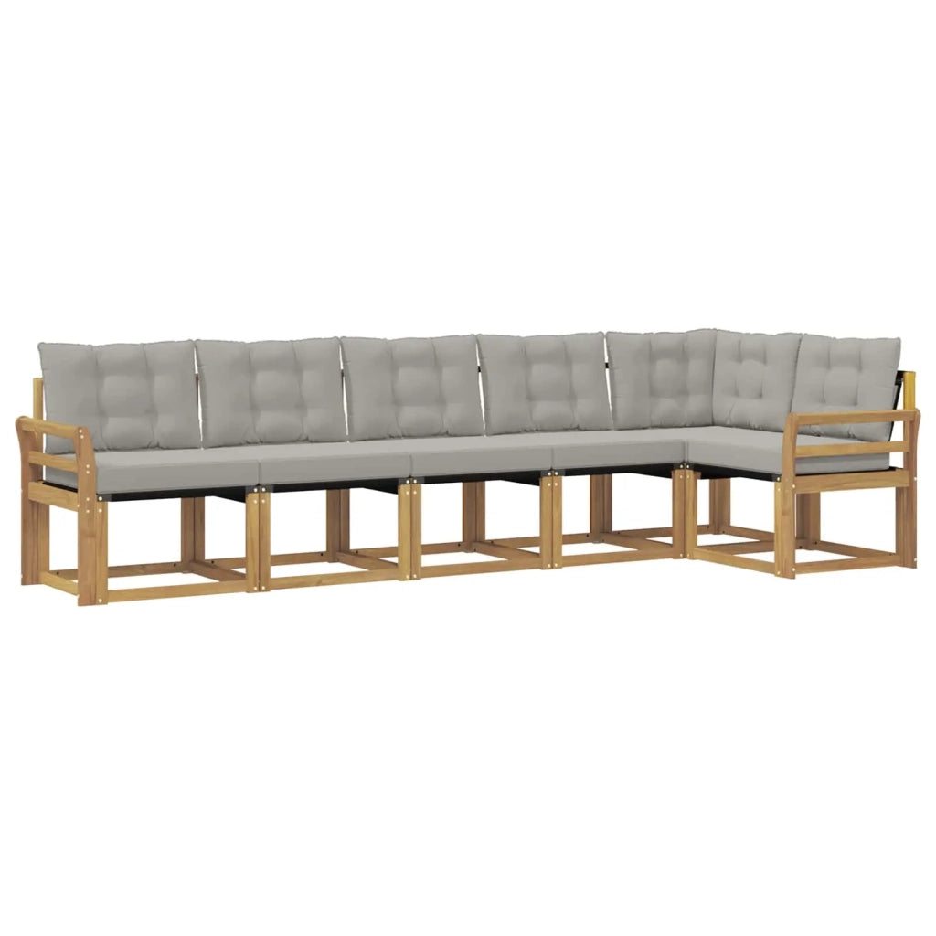 Set di divani da esterno 6 pcs Bianco e Grigio Chiaro 3389525