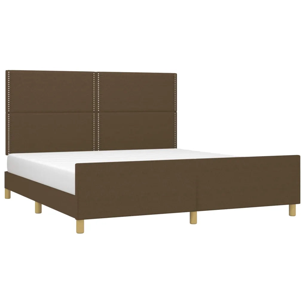 Giroletto senza Materasso Marrone Scuro 180x200 cm Tessuto