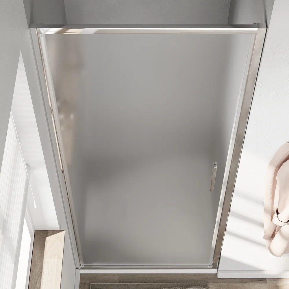Porta doccia 75cm con apertura a battente profili slim cromati vetro 6mm opaco h190 | Portofino