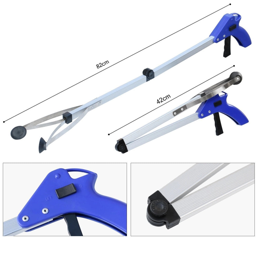 Trade Shop - Pinza Raccogli Oggetti Braccio Pieghevole Telescopica Prendi Tutto Con Manico -