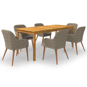 Set da pranzo da giardino marrone da 7 pezzi 02_0013987