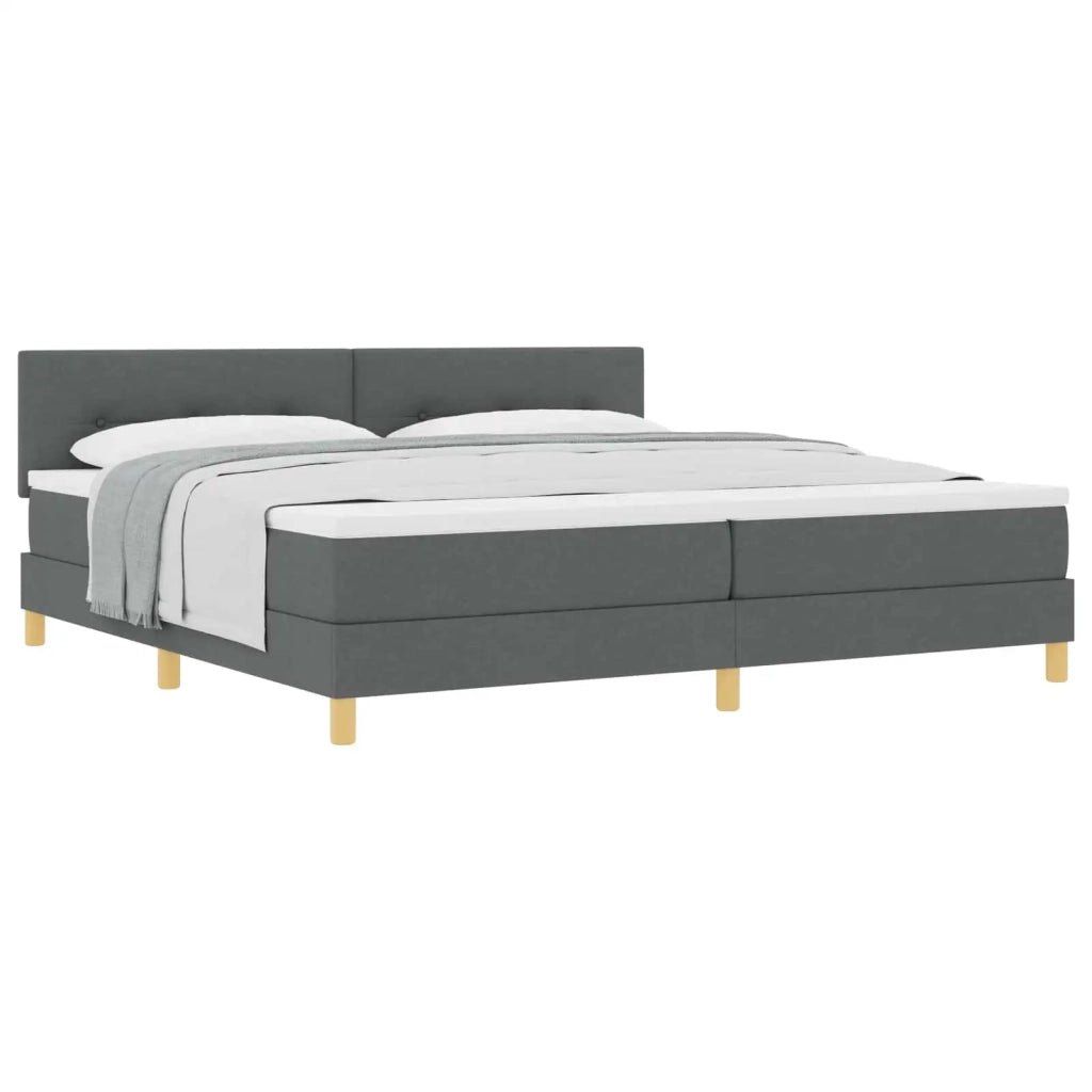 Letto a molle con cuscino Grigio scuro 200 x 200 cm Tessuto 3338945