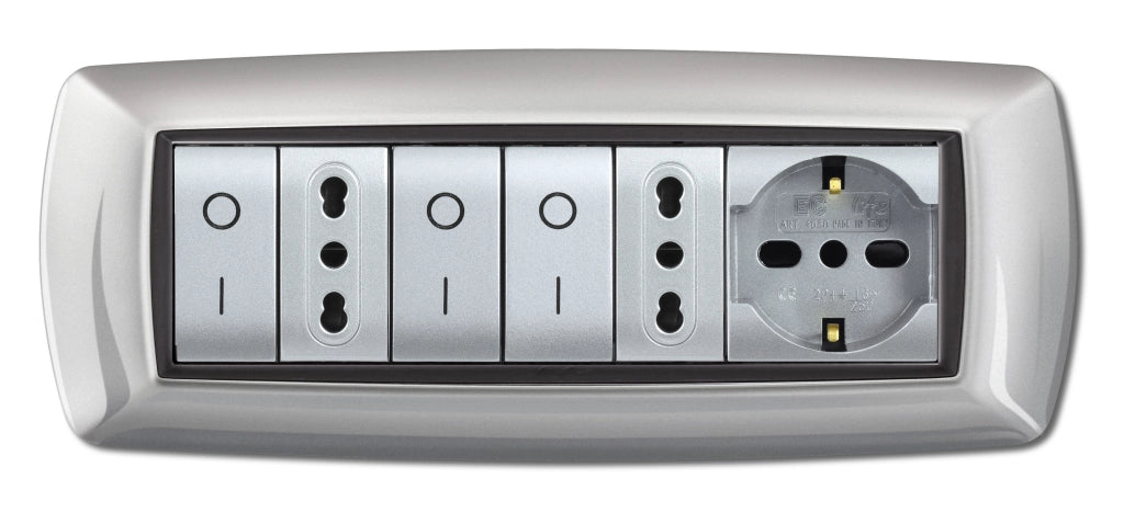 PLACCA LIFE LIVING PLAST ALLUMINIO CHIARO 7P- ELETTROCANALI- 1,0 pz