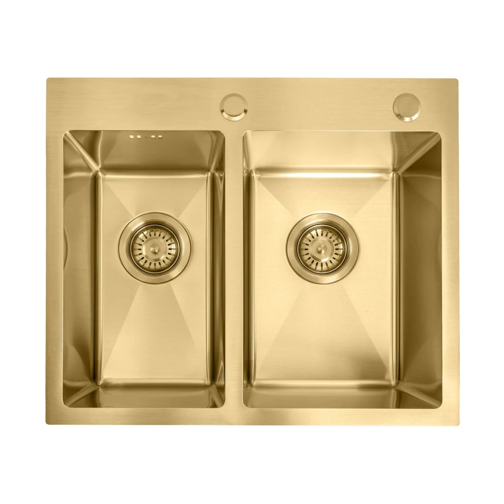 Lavello In Acciaio Toby Brush Gold senza rubinetto da cucina