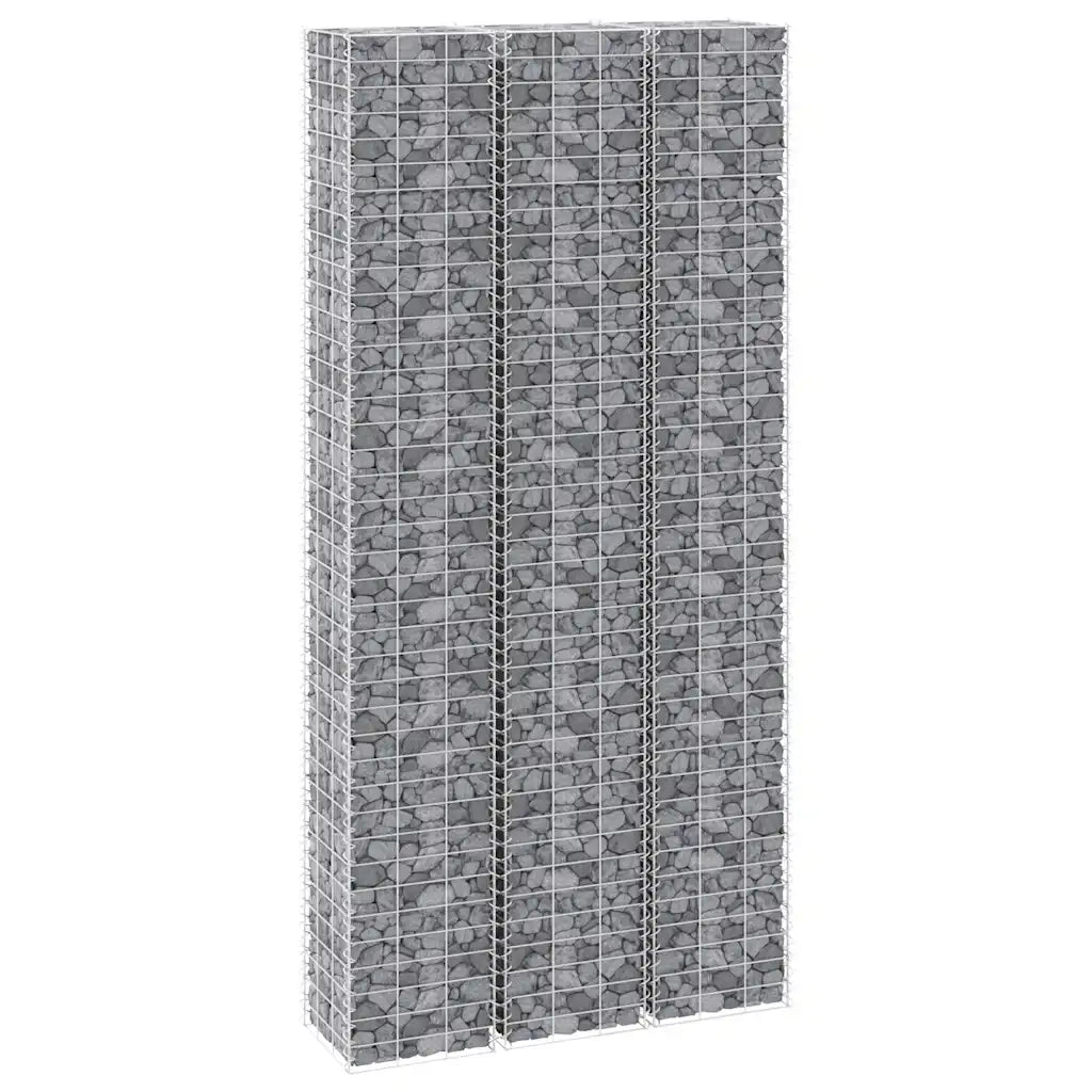 Fioriere Rialzate a Gabbione 3 pz 30x30x150 cm in Ferro 151250
